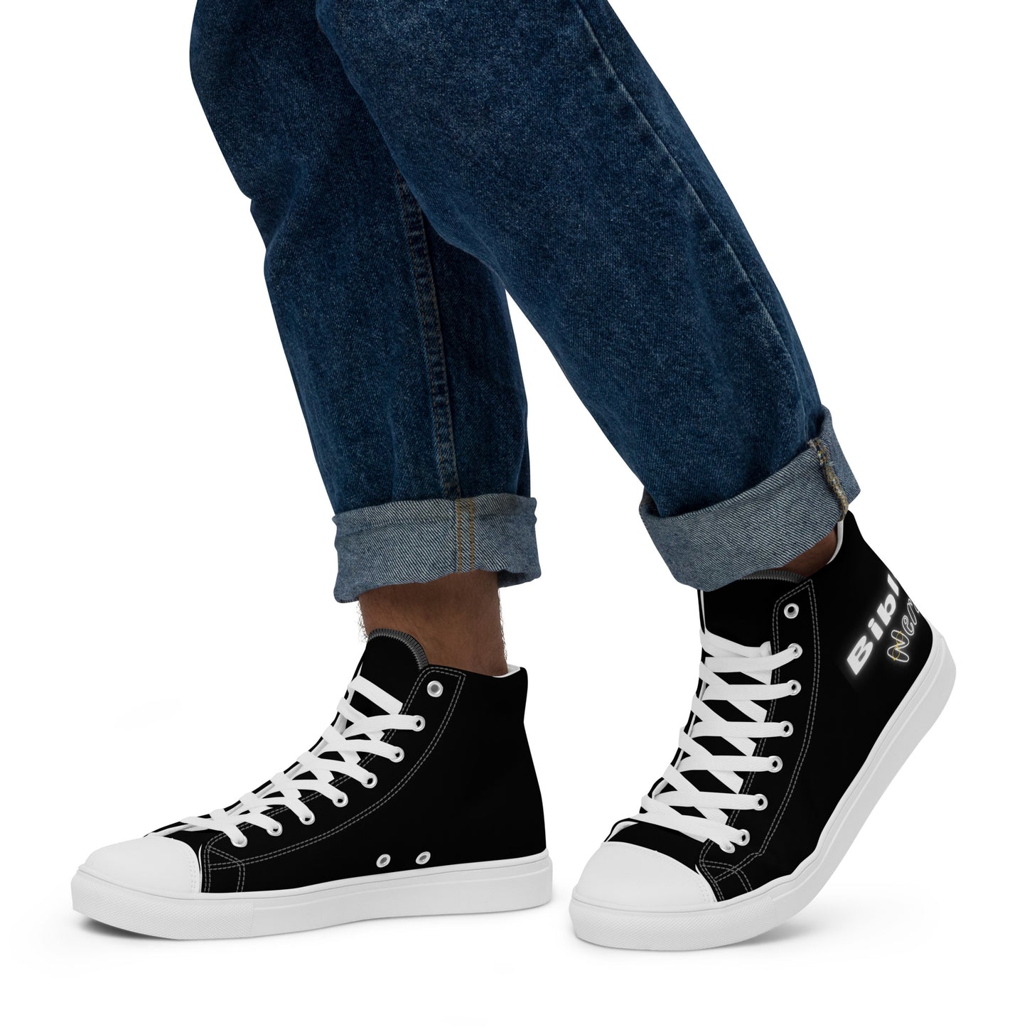 Bible Nerd men’s high top canvas shoes