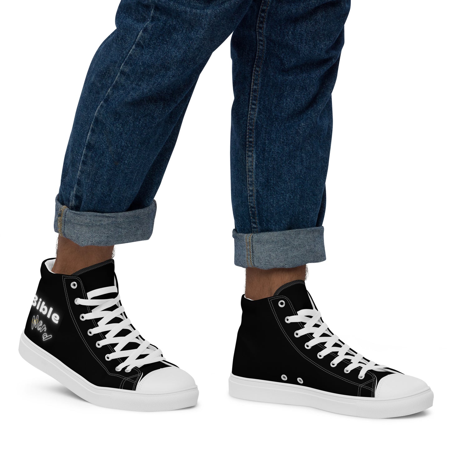 Bible Nerd men’s high top canvas shoes