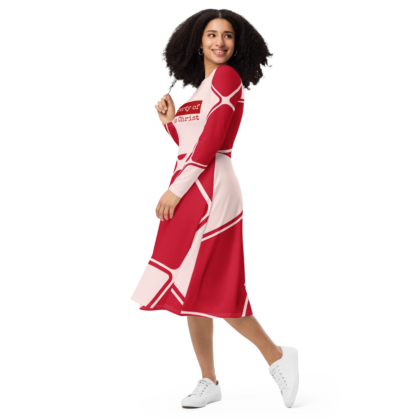 Property Red long sleeve dress