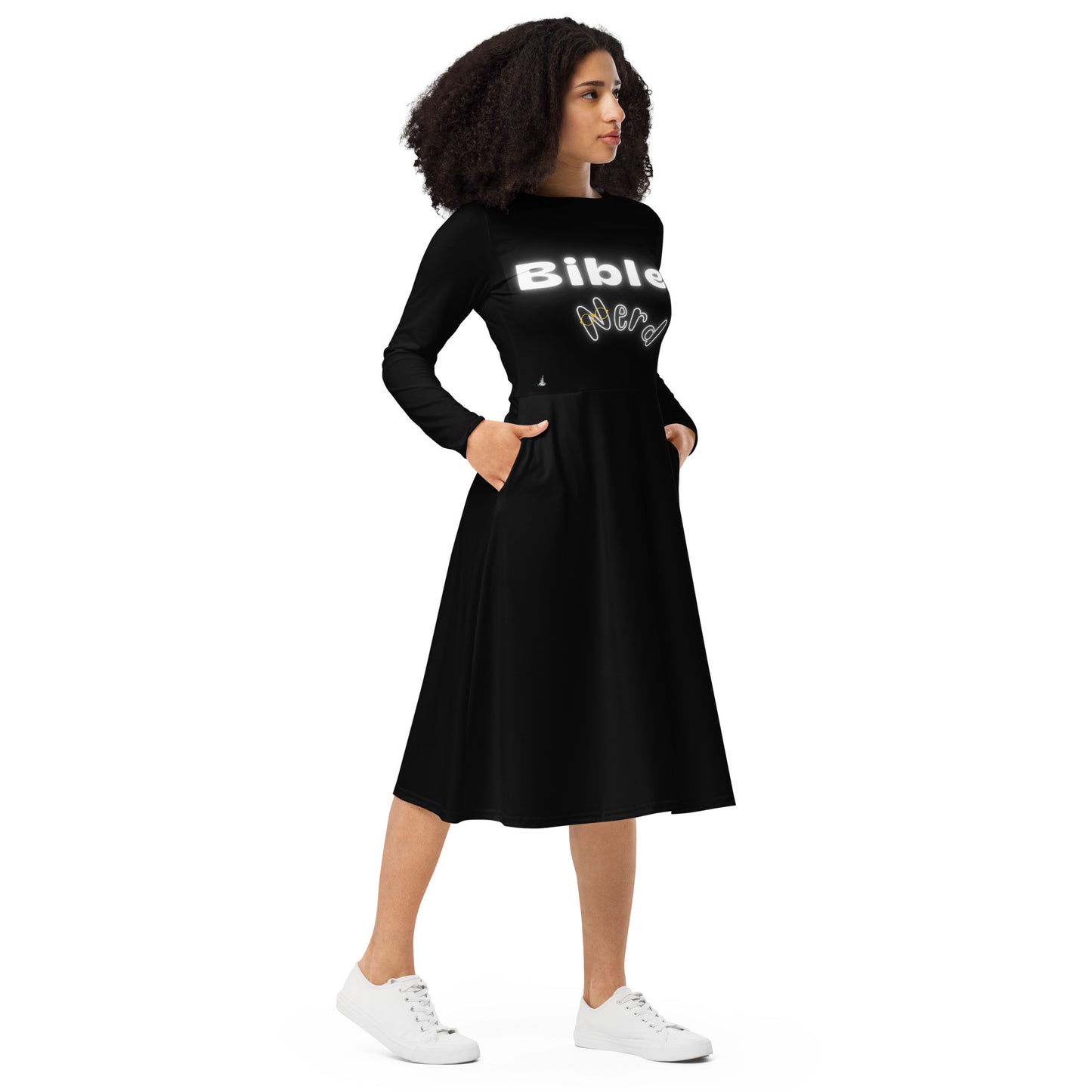 Black Bible Nerd long sleeve dress