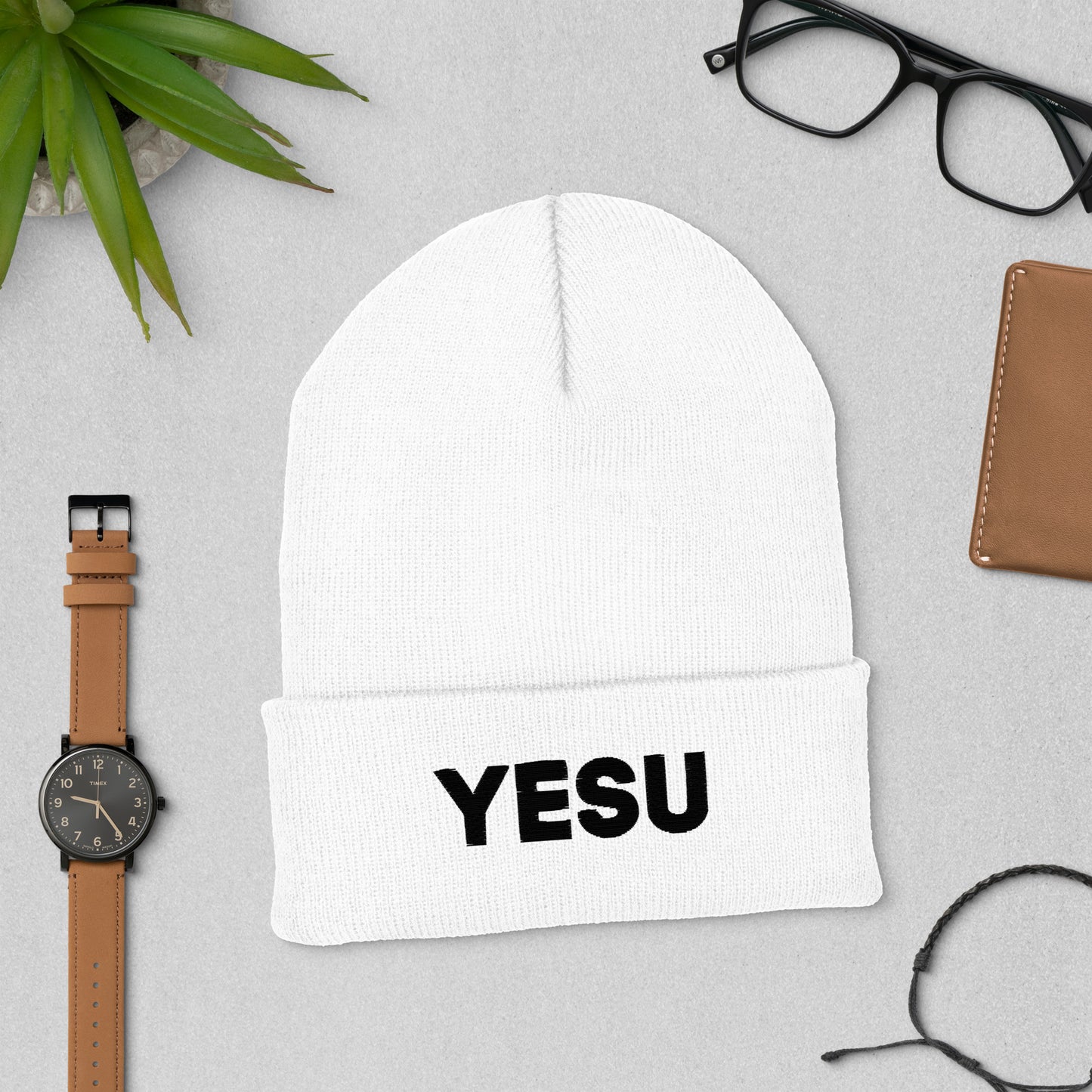 Yesu Cuffed Beanie