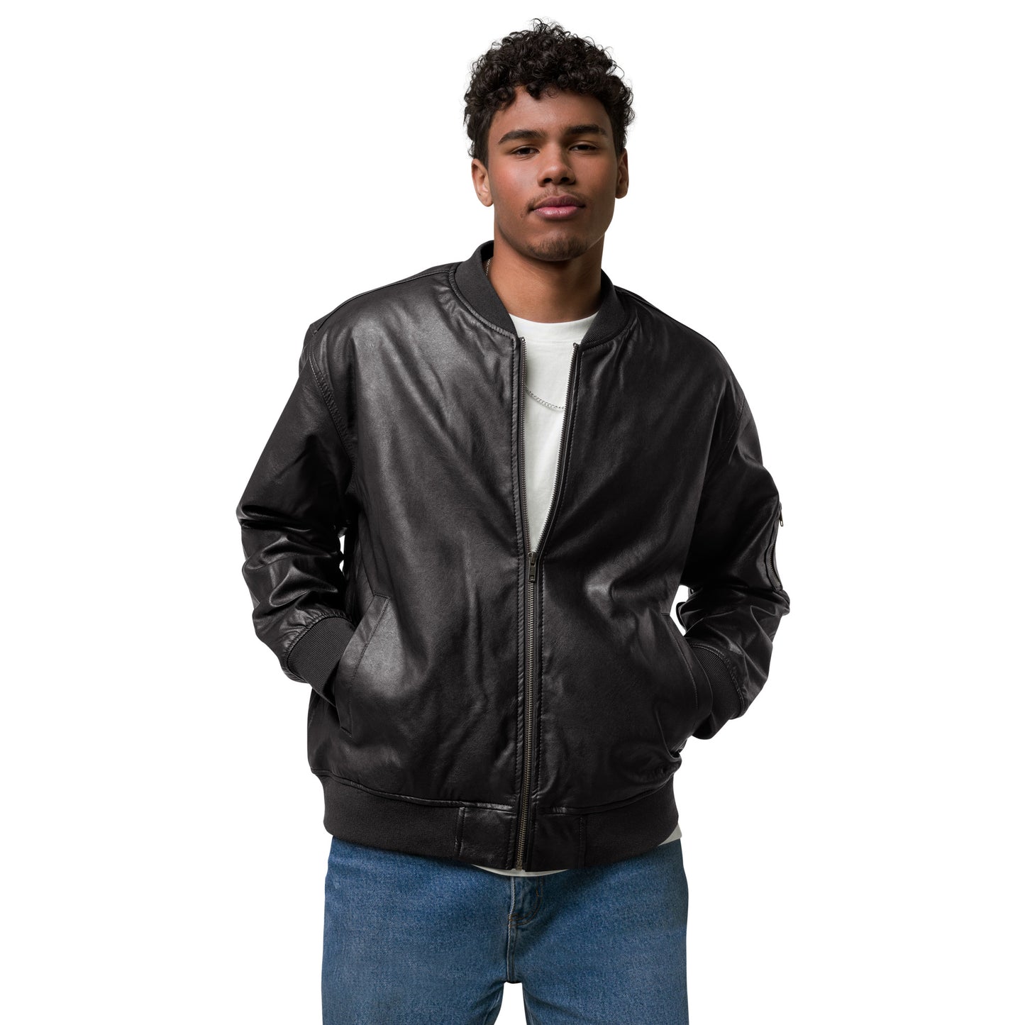 Yesu Leather Bomber Jacket