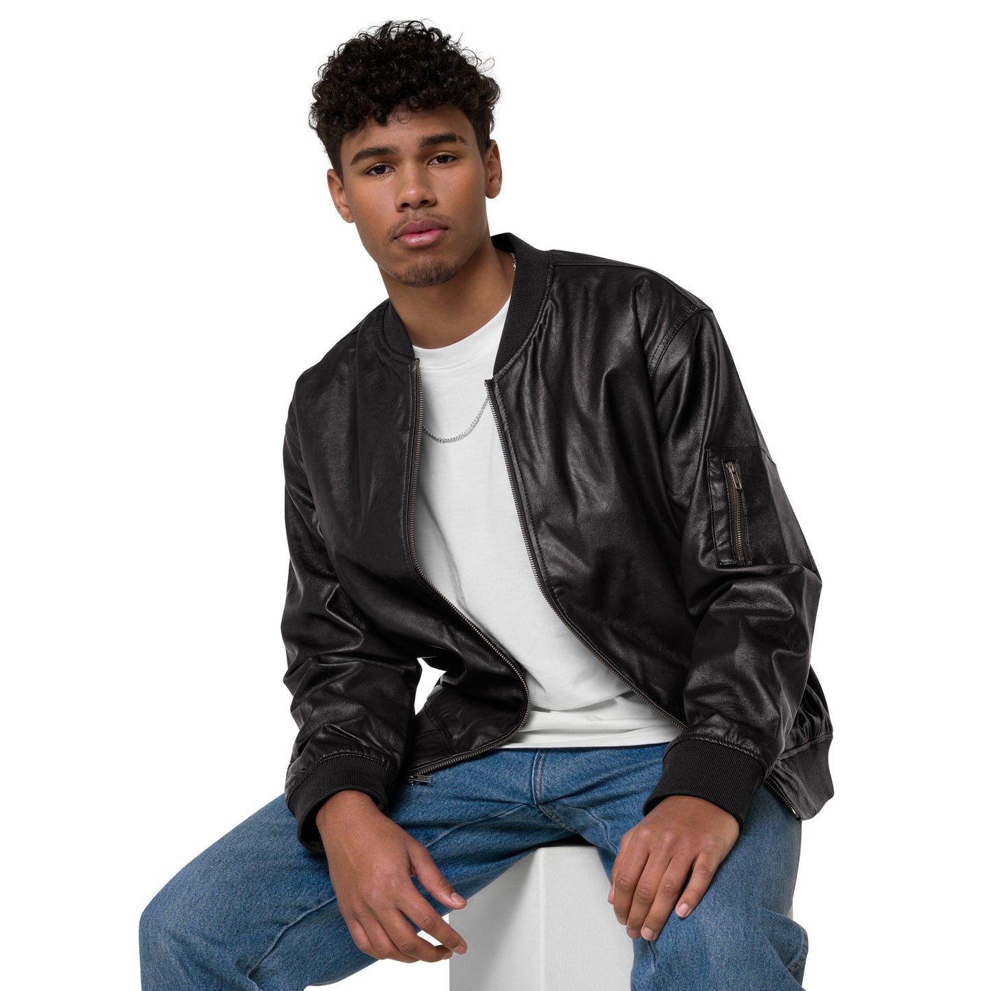 Yesu Leather Bomber Jacket