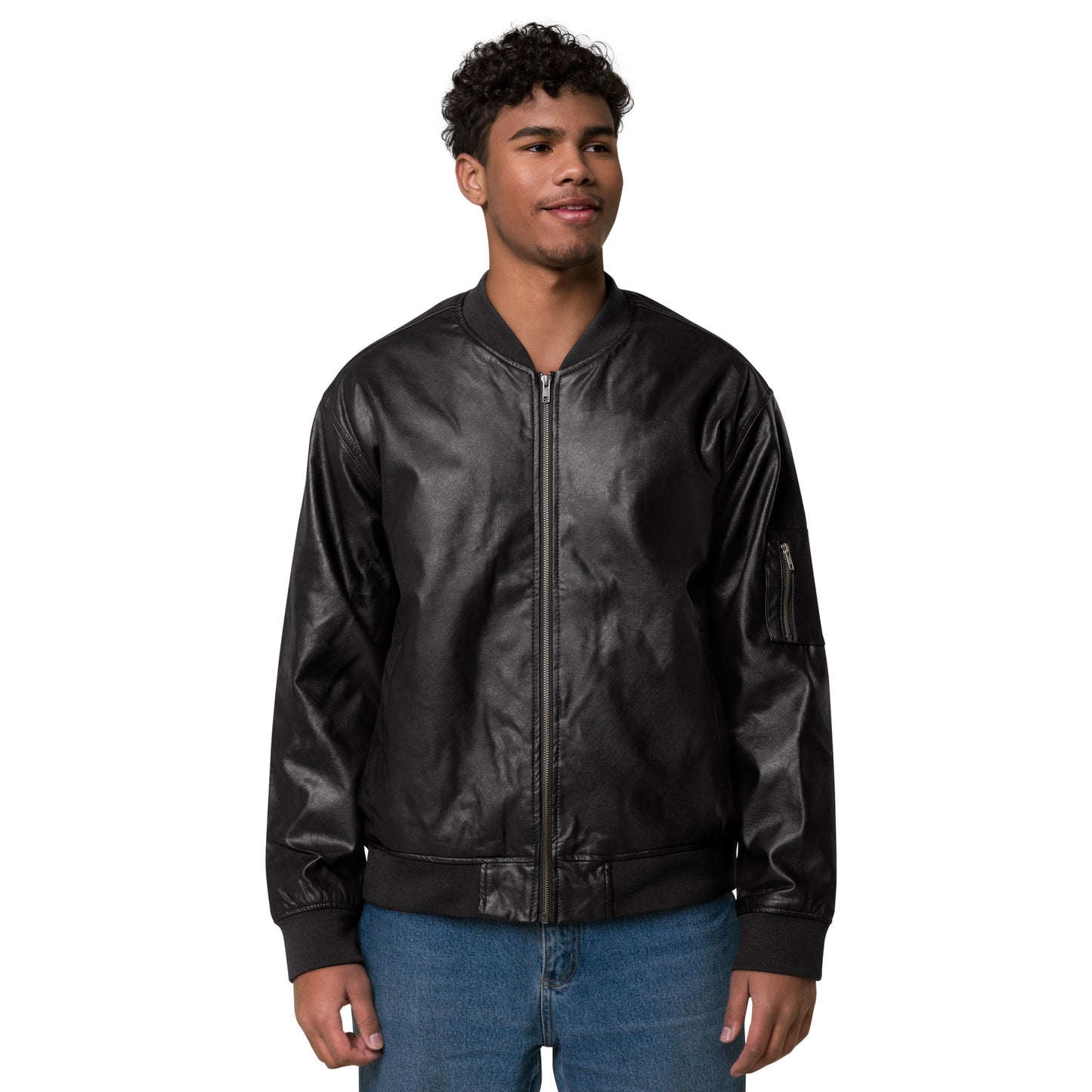 Yesu Leather Bomber Jacket