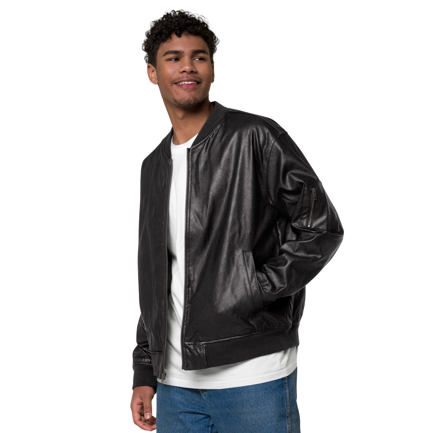 Yesu Leather Bomber Jacket