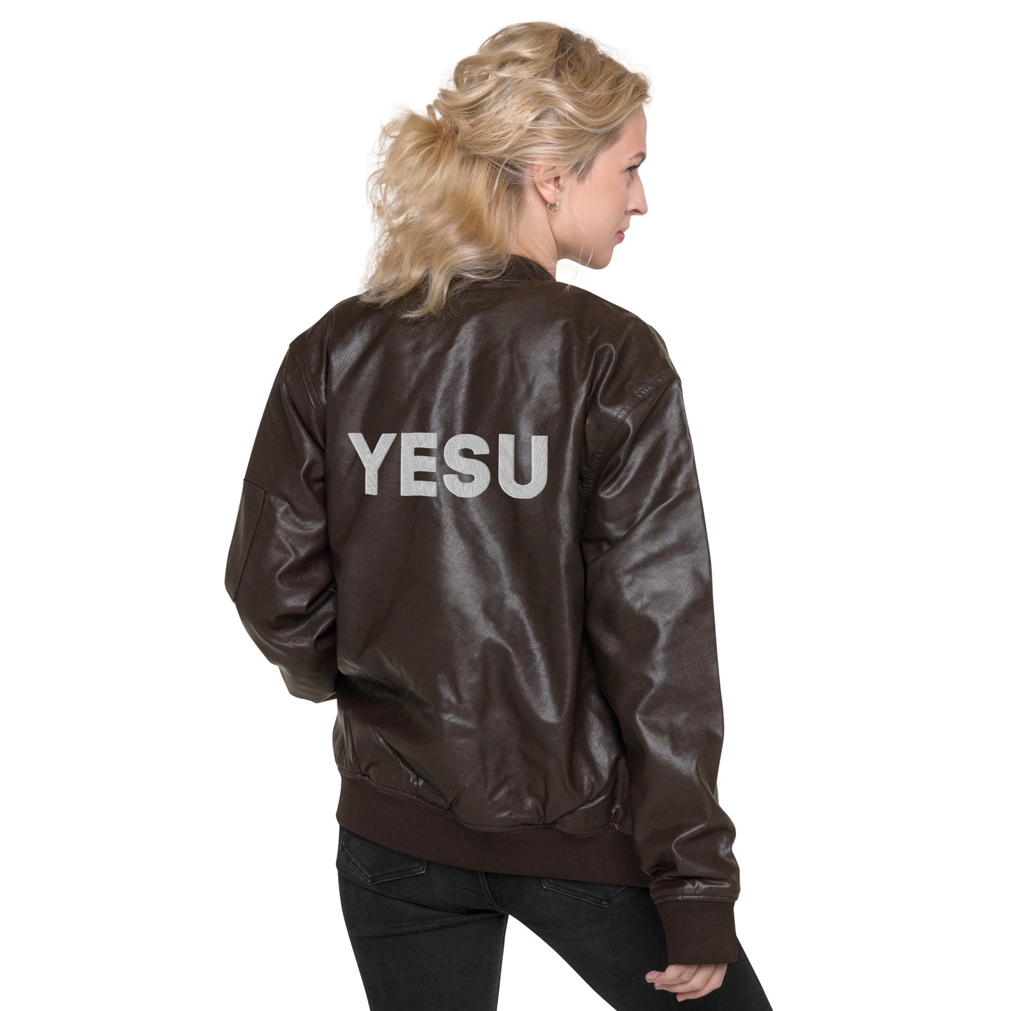 Yesu Leather Bomber Jacket