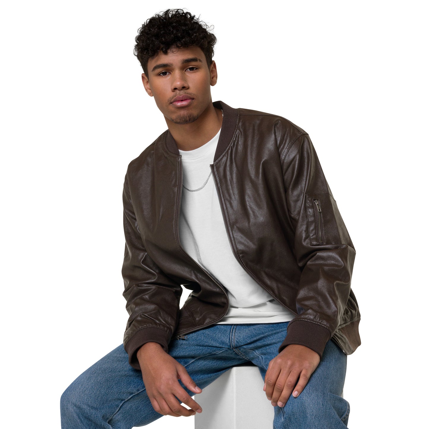 Yesu Leather Bomber Jacket