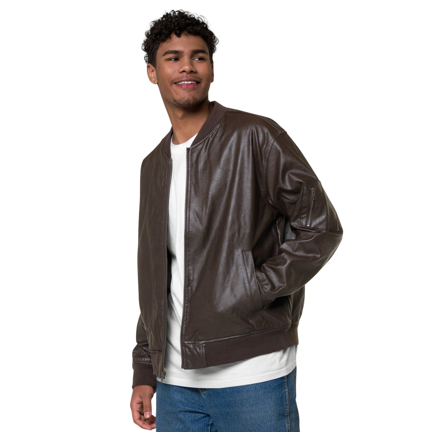 Yesu Leather Bomber Jacket