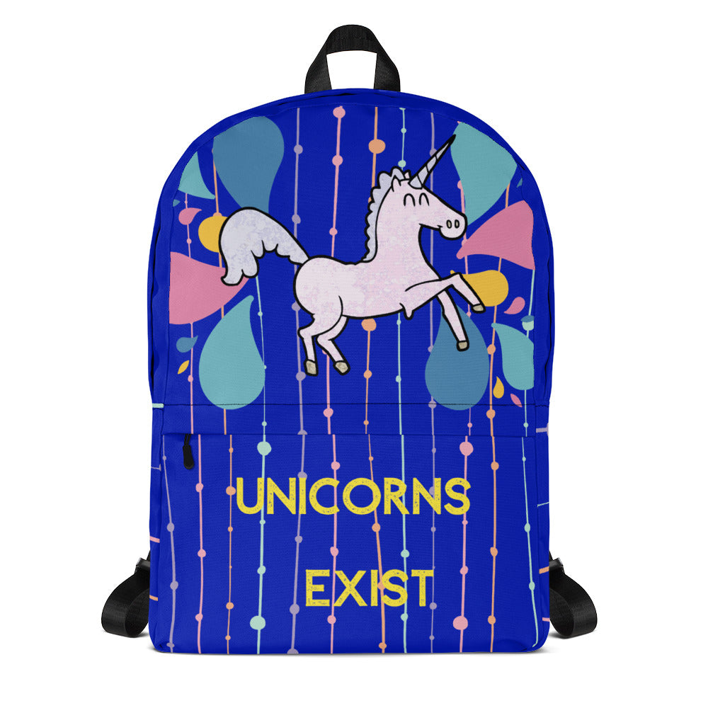 Unicorns Exist - Blue Backpack