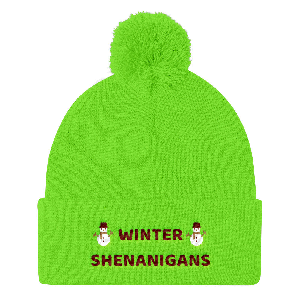 Winter Shenanigans Pom Pom Knit Cap