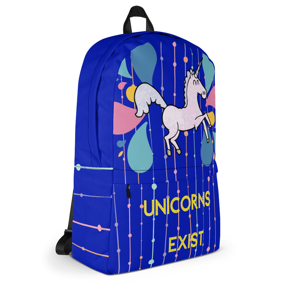 Unicorns Exist - Blue Backpack