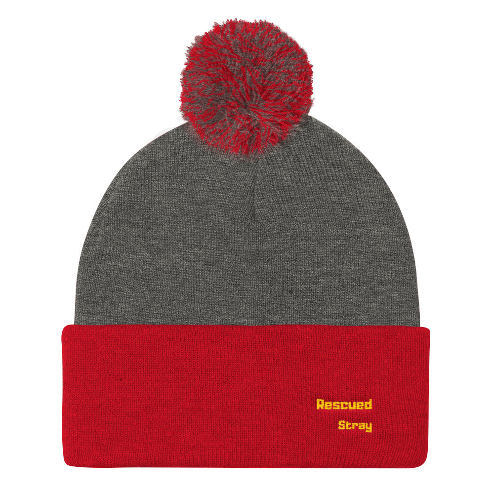 Rescued Stray Pom Pom Knit Cap