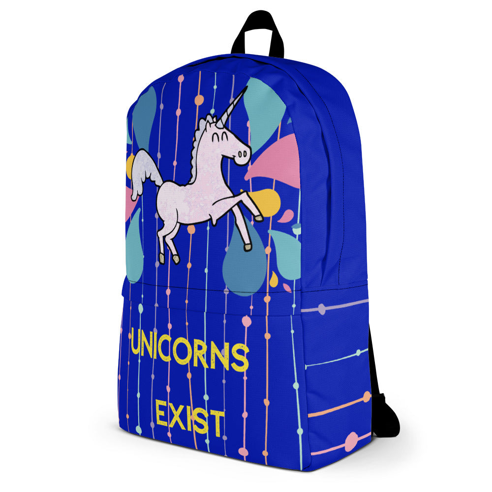 Unicorns Exist - Blue Backpack