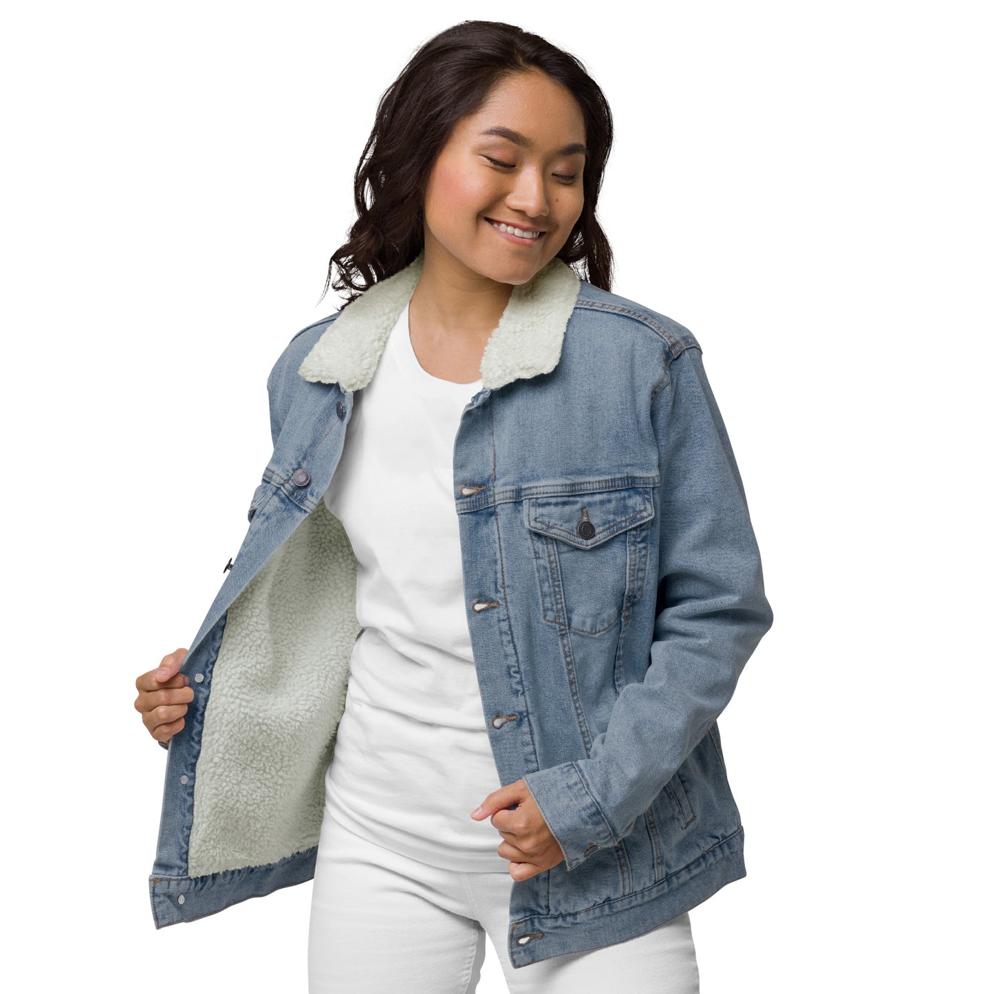 JESUS Unisex Denim Sherpa Jacket