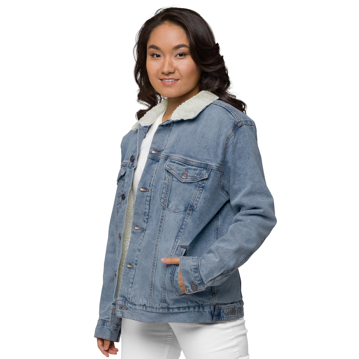 JESUS Unisex Denim Sherpa Jacket