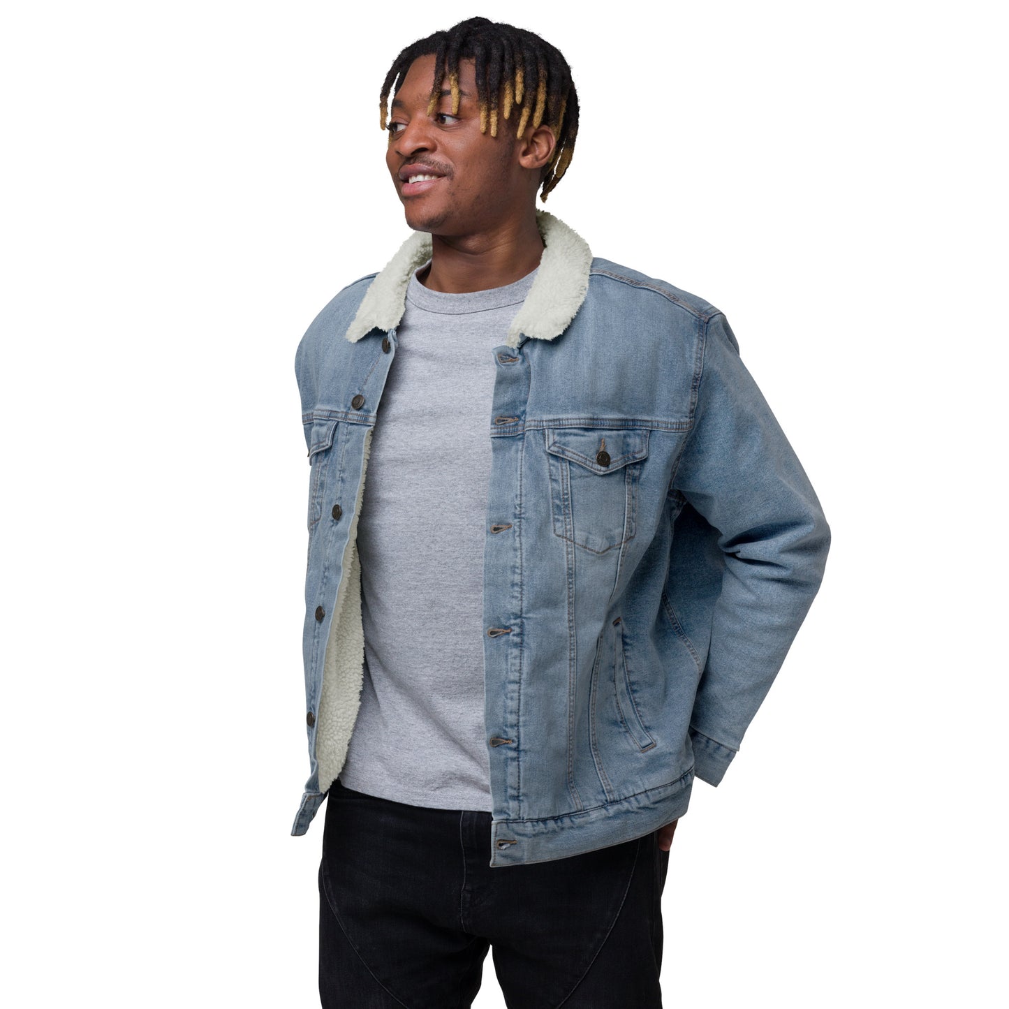 JESUS Unisex Denim Sherpa Jacket