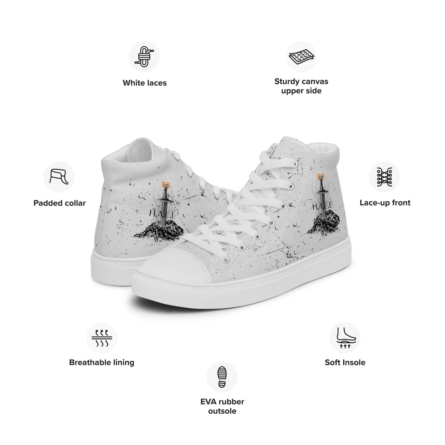 H.A.E.L women’s high top canvas shoes