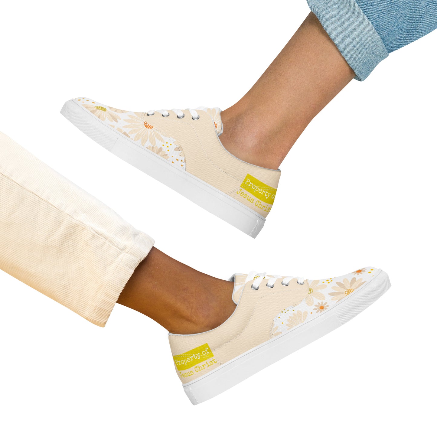 Property Yellow women’s lace-up canvas shoes